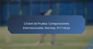 Cricket de Prueba: Comparaciones Internacionales, Normas, Prácticas