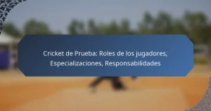 Cricket de Prueba: Roles de los jugadores, Especializaciones, Responsabilidades