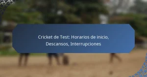Cricket de Test: Horarios de inicio, Descansos, Interrupciones