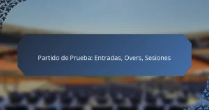 Partido de Prueba: Entradas, Overs, Sesiones